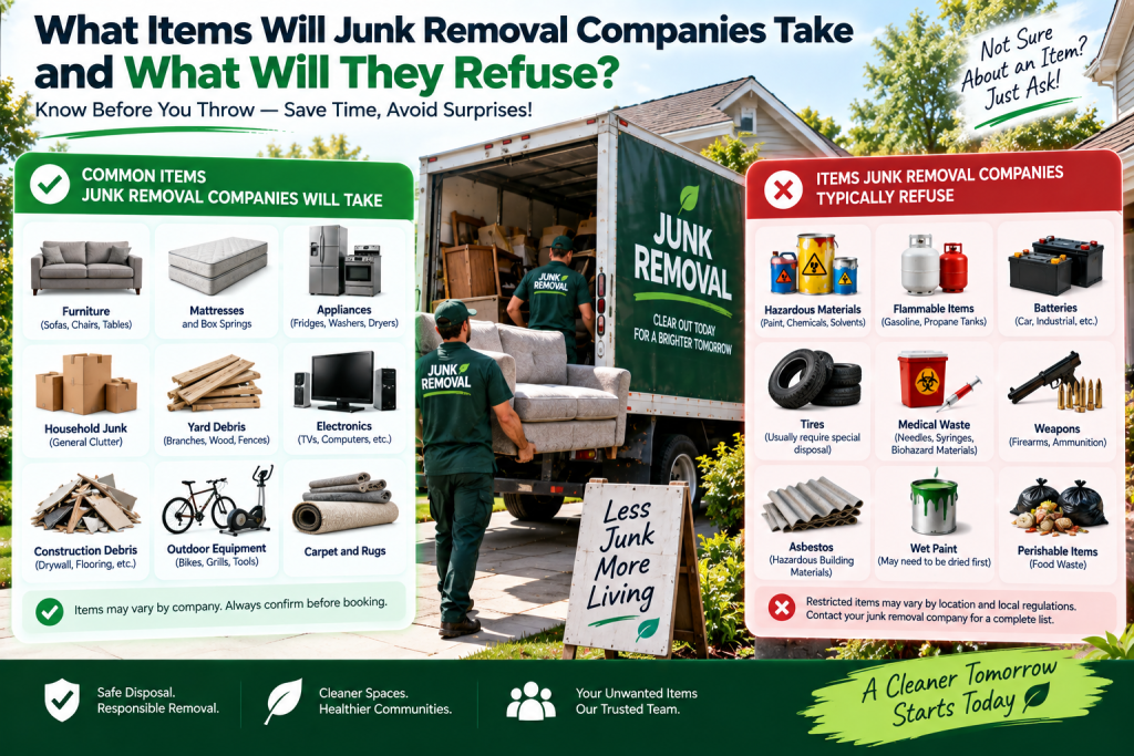 What Items Will Junk Removal Companies Take and What Will They Refuse?